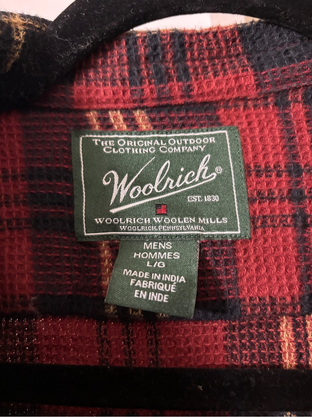 Woolrich Red and Black Plaid Wool Shirt Jacket - Picture 2 of 4